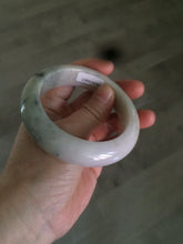Load image into Gallery viewer, 56.1mm Certified 100% natural type A green/very light pink/yellow chubby jadeite jade bangle Z44-0472