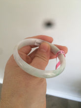 Load image into Gallery viewer, 52mm Certified Type A 100% Natural fresh green oval Jadeite Jade bangle W23-7654