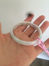 Load image into Gallery viewer, 52mm Certified Type A 100% Natural fresh green oval Jadeite Jade bangle W23-7654