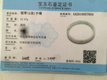 Load image into Gallery viewer, 52mm Certified Type A 100% Natural fresh green oval Jadeite Jade bangle W23-7654