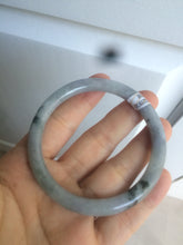Load image into Gallery viewer, 54.6mm certified 100% Natural green/purple/gray Jadeite + albite Jade bangle AM35-1538
