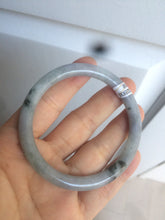 Load image into Gallery viewer, 54.6mm certified 100% Natural green/purple/gray Jadeite + albite Jade bangle AM35-1538