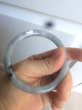 Load image into Gallery viewer, 54.6mm certified 100% Natural green/purple/gray Jadeite + albite Jade bangle AM35-1538