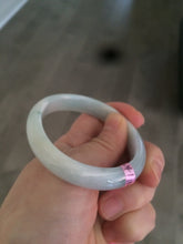 Load image into Gallery viewer, 52.2mm Certified Type A 100% Natural green/white Jadeite Jade oval bangle R69-0730