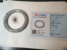 Load image into Gallery viewer, 54.8mm certified 100% Natural green/purple/gray Jadeite + albite Jade bangle AM34-1536