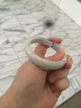 Load image into Gallery viewer, 52.2mm Certified Type A 100% Natural green/white Jadeite Jade oval bangle R69-0730