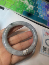 Load image into Gallery viewer, 54.8mm certified 100% Natural green/purple/gray Jadeite + albite Jade bangle AM34-1536