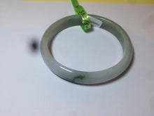 Load image into Gallery viewer, 52.5mm Certified Type A 100% Natural green/white Jadeite Jade oval bangle KS63-8403