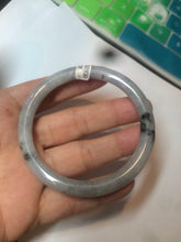 Load image into Gallery viewer, 54.6mm certified 100% Natural green/purple/gray Jadeite + albite Jade bangle AM35-1538