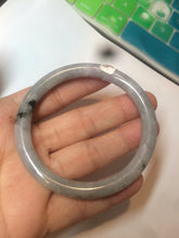 Load image into Gallery viewer, 54.6mm certified 100% Natural green/purple/gray Jadeite + albite Jade bangle AM35-1538