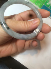 Load image into Gallery viewer, 54.6mm certified 100% Natural green/purple/gray Jadeite + albite Jade bangle AM35-1538