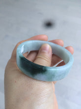 Load image into Gallery viewer, 52.5mm certified Type A 100% Natural s dark green/purple square Jadeite Jade bangle L131-0401
