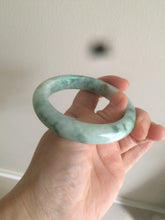 Load image into Gallery viewer, 54.5mm Type A 100% Natural sunny green/white Jadeite Jade bangle AT29-2409