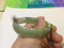 Load image into Gallery viewer, 52.5mm certified Type A 100% Natural green/brown thin Jadeite Jade bangle Q64-3805