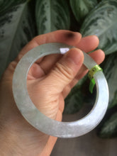 Load image into Gallery viewer, 57.5mm Certified Type A 100% Natural icy green/white super thin style Jadeite bangle AE10-0423