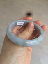 Load image into Gallery viewer, 57.4mm certified Type A 100% Natural light green/purple/gray Jadeite Jade bangle AM39-0734