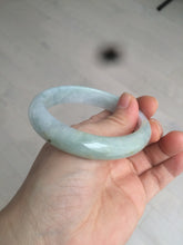 Load image into Gallery viewer, 57mm Certificated Type A 100% Natural green/white oval jadeite jade bangle D89-7164