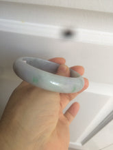 Load image into Gallery viewer, 57.4mm certified Type A 100% Natural light green/purple/gray Jadeite Jade bangle AM39-0734