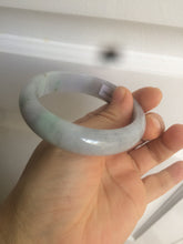 Load image into Gallery viewer, 57.4mm certified Type A 100% Natural light green/purple/gray Jadeite Jade bangle AM39-0734