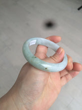 Load image into Gallery viewer, 57mm Certificated Type A 100% Natural green/white oval jadeite jade bangle D89-7164