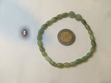 Load image into Gallery viewer, 100% natural green/white Icy watery type A jadeite jade olive+ancient Chinese coin/four-leaf clover bead bracelet AS32