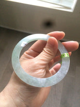 Load image into Gallery viewer, 57.5mm Certified Type A 100% Natural icy green/white super thin style Jadeite bangle AE10-0423