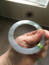 Load image into Gallery viewer, 57.5mm Certified Type A 100% Natural icy green/white super thin style Jadeite bangle AE10-0423