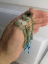 Load image into Gallery viewer, 100% natural green/white Icy watery type A jadeite jade olive+ancient Chinese coin/four-leaf clover bead bracelet AS32