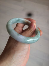 Load image into Gallery viewer, 56.6mm Certified type A 100% Natural sunny green purple Jadeite Jade bangle N95-0465