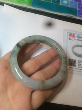 Load image into Gallery viewer, 54.5mm 100% natural certified green/purple jadeite jade bangle AM39-3535