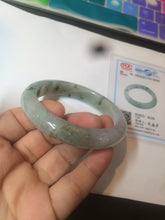 Load image into Gallery viewer, 54.5mm 100% natural certified green/purple jadeite jade bangle AM39-3535