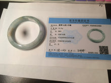 Load image into Gallery viewer, 56.6mm Certified type A 100% Natural sunny green purple Jadeite Jade bangle N95-0465