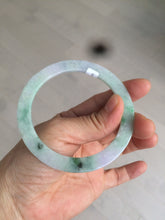 Load image into Gallery viewer, 57mm certified 100% natural Type A sunny green/purple slim flat style jadeite jade bangle AC68-4575