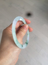 Load image into Gallery viewer, 57mm certified 100% natural Type A sunny green/purple slim flat style jadeite jade bangle AC68-4575