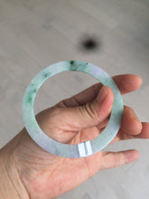 Load image into Gallery viewer, 57mm certified 100% natural Type A sunny green/purple slim flat style jadeite jade bangle AC68-4575
