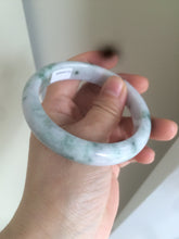 Load image into Gallery viewer, 57.5 mm Certified Type A 100% Natural green/purple with floating green flowers Jadeite Jade bangle X83-9560