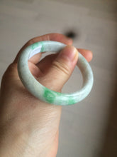Load image into Gallery viewer, 50mm Certified Type A 100% Natural sunny green/white Jadeite Jade bangle AF60-0755