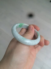 Load image into Gallery viewer, 50mm Certified Type A 100% Natural sunny green/white Jadeite Jade bangle AF60-0755
