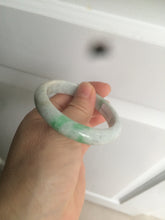 Load image into Gallery viewer, 50mm Certified Type A 100% Natural sunny green/white Jadeite Jade bangle AF60-0755