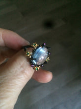 Load image into Gallery viewer, 100% natural Aquamarine Clear/light Blue ring (adjustable size)