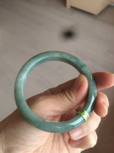 Load image into Gallery viewer, 54.6mm certified type A 100% Natural dark green/brown Jadeite Jade bangle Z87-7247