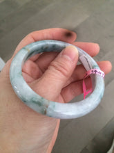 Load image into Gallery viewer, Certificated 54.4mm Type A 100% Natural white/yellow/light purple with flying green flowers jadeite jade bangle A19-8422