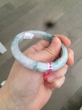 Load image into Gallery viewer, Certificated 54.4mm Type A 100% Natural white/yellow/light purple with flying green flowers jadeite jade bangle A19-8422