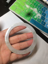 Load image into Gallery viewer, 56.5mm 100% natural Type A icy watery light green slim flat style jadeite jade bangle AC69 (Add on item, not sale individually.)