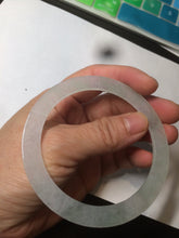 Load image into Gallery viewer, 56.5mm 100% natural Type A icy watery light green slim flat style jadeite jade bangle AC69 (Add on item, not sale individually.)