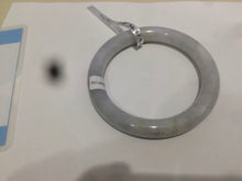 Load image into Gallery viewer, 54.2mm Certified 100% natural Type A light purple/white round cut jadeite jade bangle D49-9551