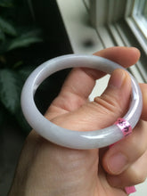 Load image into Gallery viewer, 51.3mm Certified Type A 100% Natural light purple jadeite jade bangle U12-3156