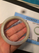 Load image into Gallery viewer, 55.3mm certified Type A 100% Natural green/yellow Jadeite Jade bangle Y114-0412