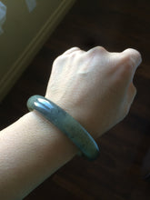 Load image into Gallery viewer, 54.9mm certified 100% Natural black/white nephrite(籽料青花) Sesame paste seed material round cut Jade bangle HF8-5534