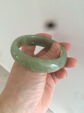 Load image into Gallery viewer, 56.7mm certified 100% Natural green/yellow/brown nephrite Jade bangle HE56-8451